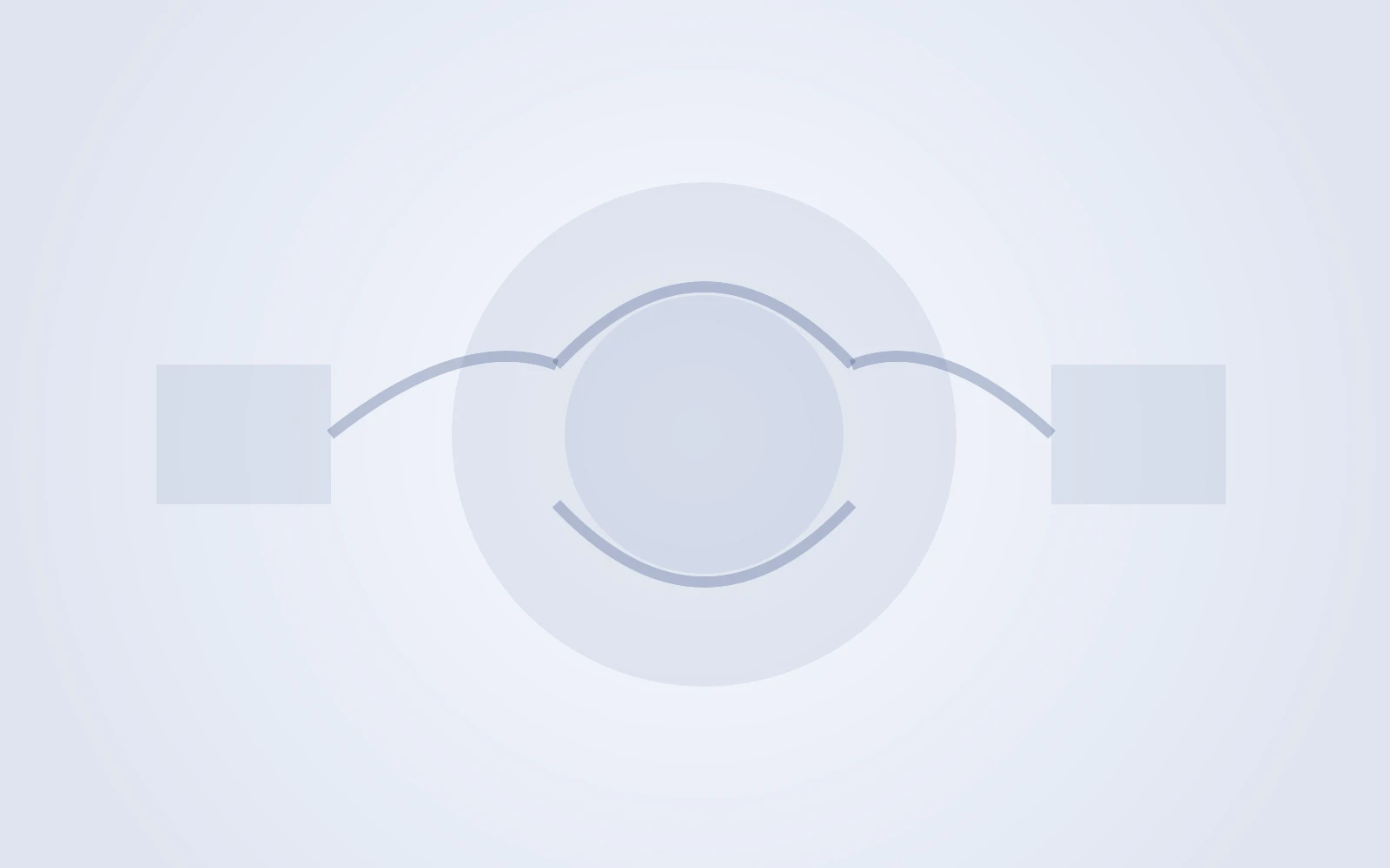 中央の中継層に複数の公開経路が集まり、下流 API へ分岐していく抽象図