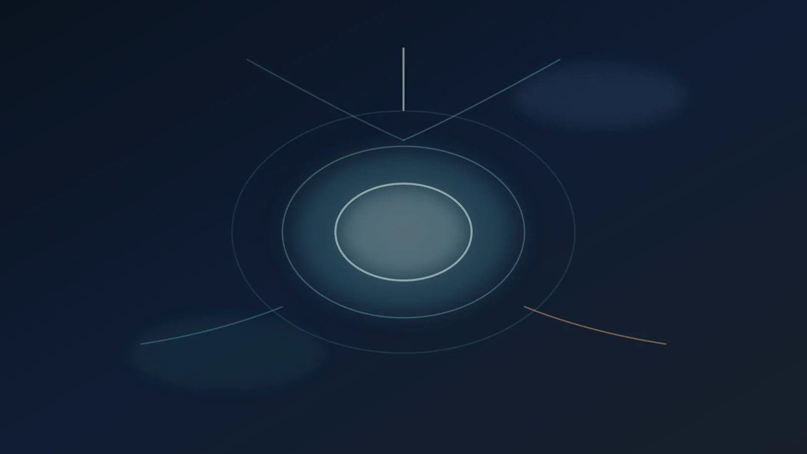 中央の核の周囲に三層のリングが重なり、内側の安定と外側の再整理を感じさせる抽象図