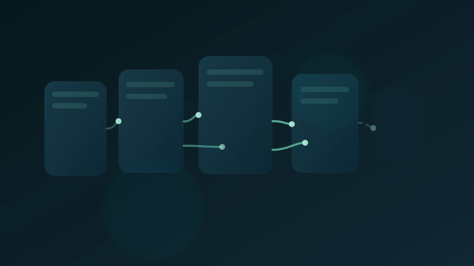 分断されたシステム断片が段階的に再接続される一方、一部は欠けたまま残る抽象図