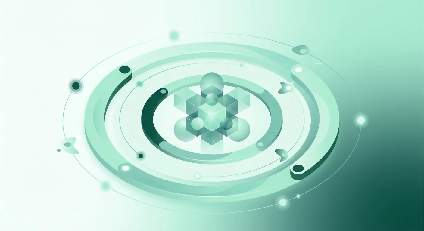 利用中SaaSの台帳コアを中心に、データ転送経路、外部接点、管理責任者、見直しがリング状で循環する抽象構図