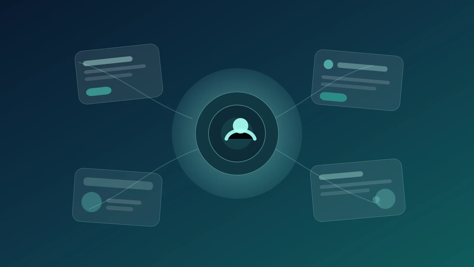 取引先、会議依頼、請求確認、サポート依頼のような標的文脈が一つの受信者へ集まる抽象図