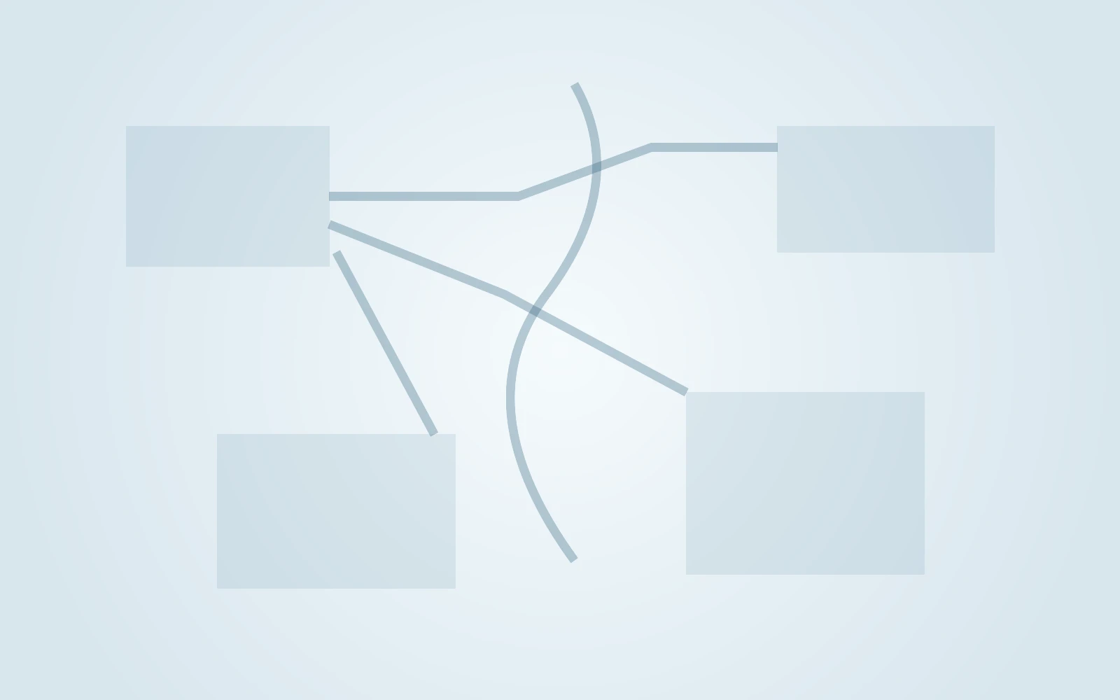 中央の本番領域の周囲に複数の検証環境ノードが散り、外周へ公開導線が漏れる抽象図